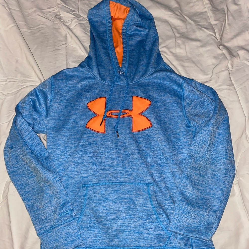 Blue and orange Under Armour hoodie